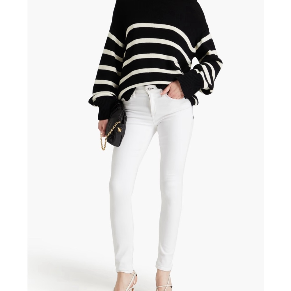 Rag & Bone Cate Mid Rise Ankle Soft Stretch Skinny Jeans size 26 Cream